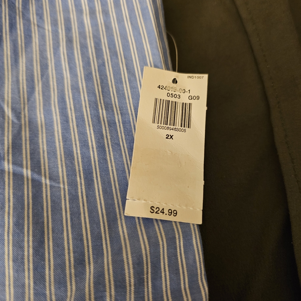 💙 Old Navy Blue Stripe Peplum Cami 2X ✨ Flowy Cute Summer Top - Plus Size NWT - Picture 3 of 6